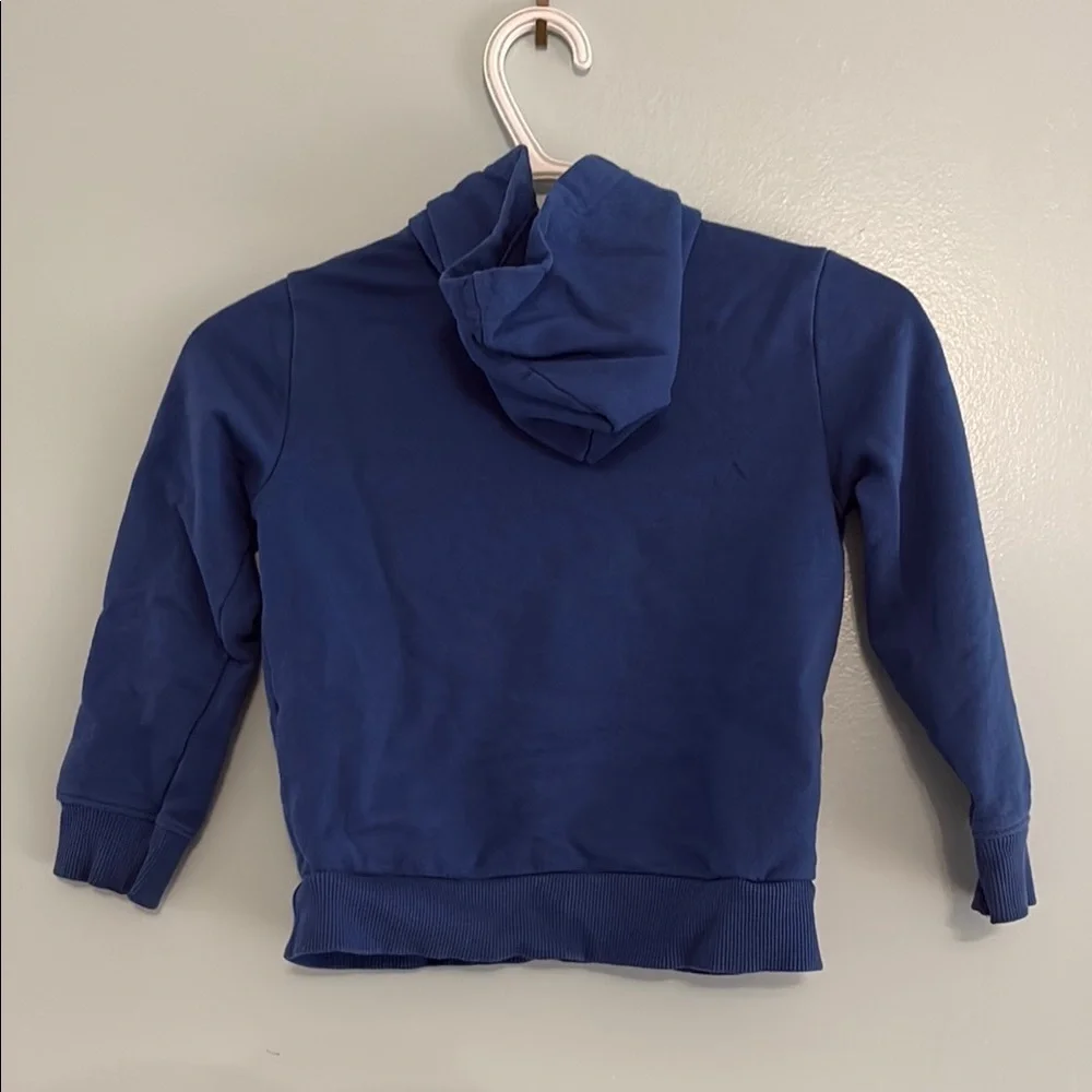 4/$20 United Colors Of Benetton Blue Kids Hoodie, size 5-7 - Picture 4 of 6